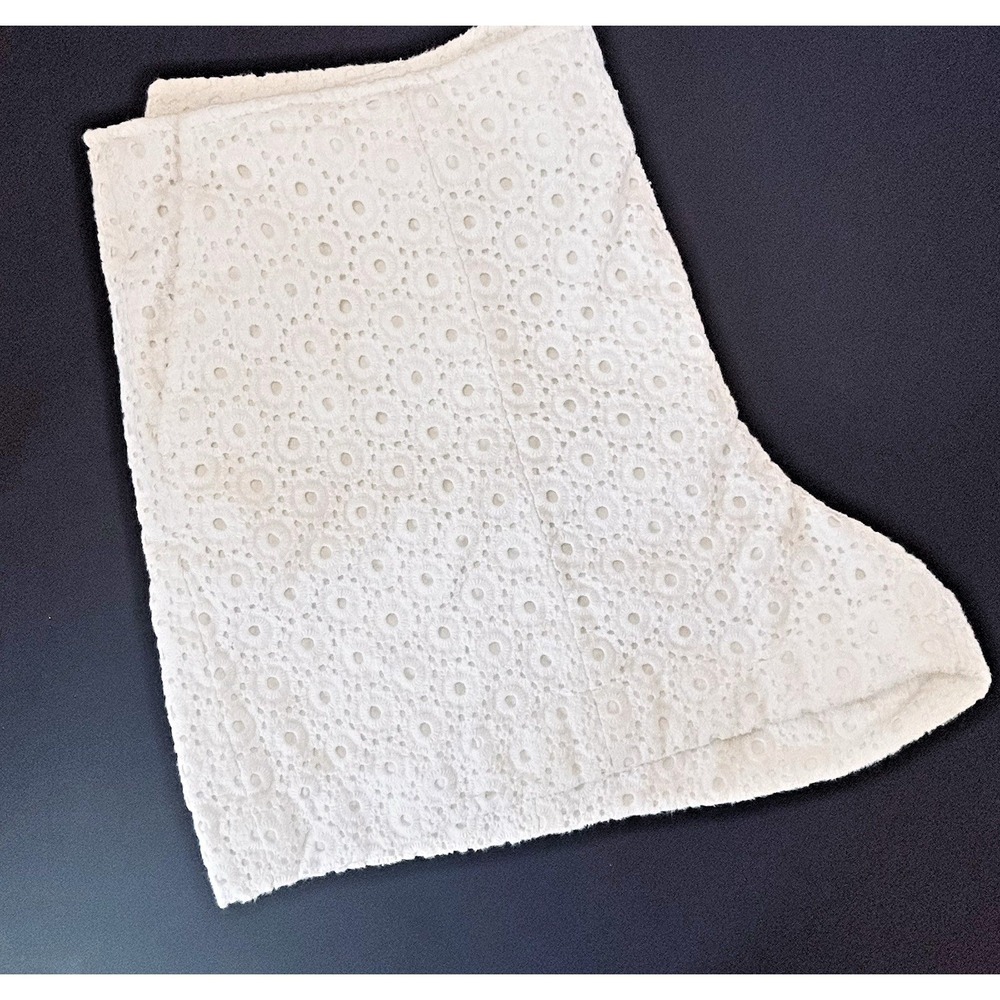 Cappagallo White Eyelet Lined Shorts Size 12 Side Slash Pockets Back Zip 36 - Picture 8 of 10